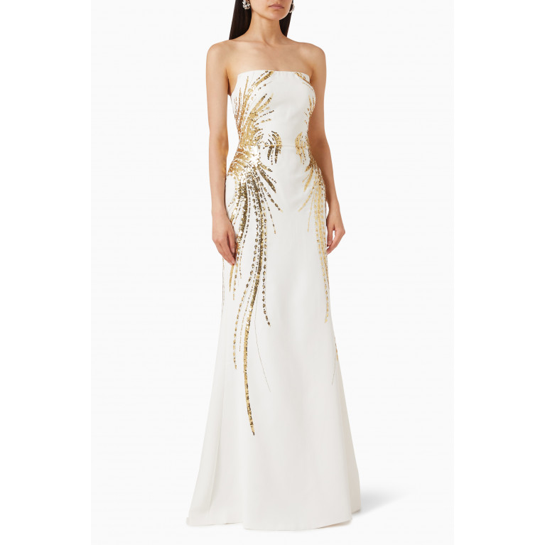 Saiid Kobeisy - Sequin-embellished Strapless Maxi Dress in Crepe