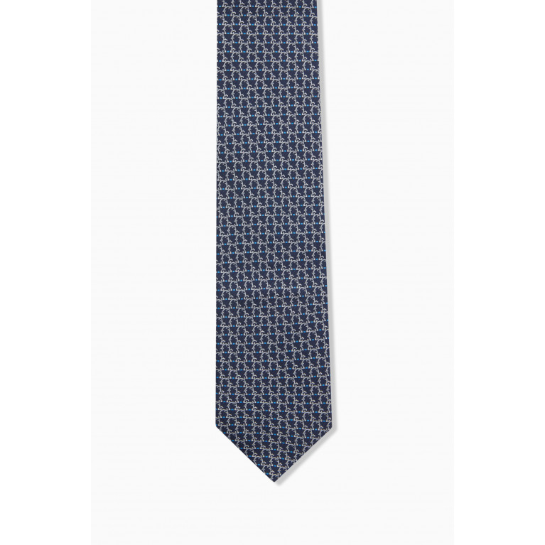 Ferragamo - Gancini Print Tie in Silk
