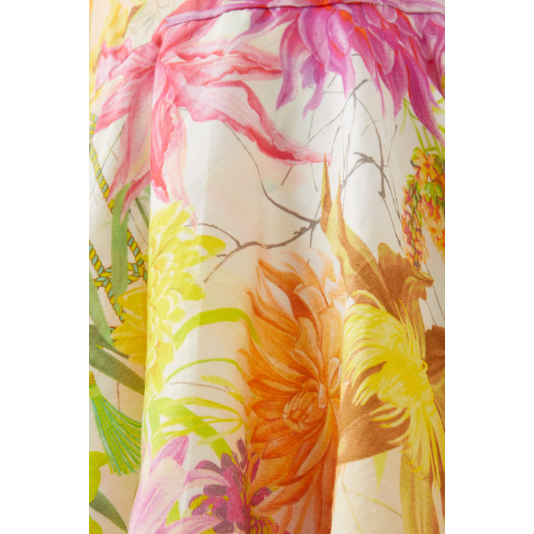 CAMILLA - Floral-print Rhinestones Dress in Cotton
