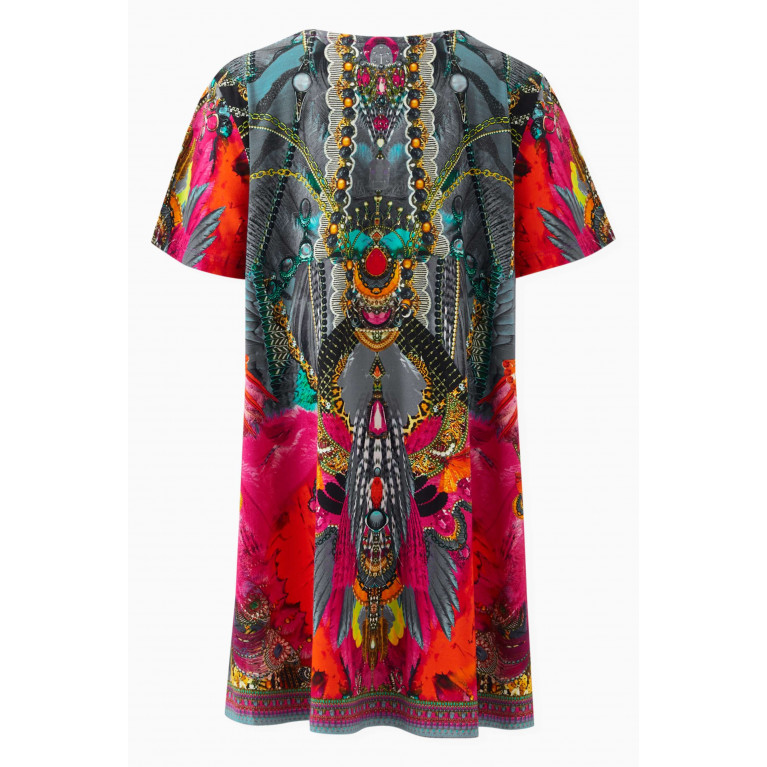 CAMILLA - Tiger-print T-shirt Dress in Viscose