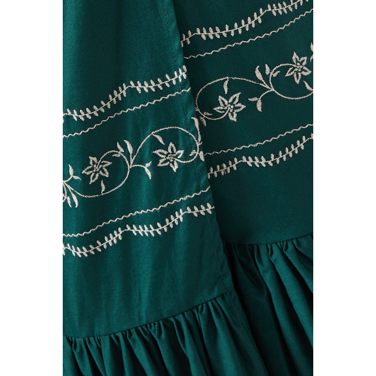 Especia - Maxi Foret Embroidered Skirt in Cotton
