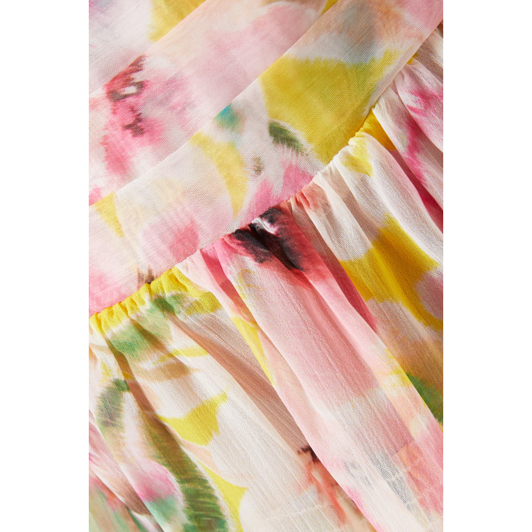 MISA - Mariposa Babydoll Top in Floral-print Chiffon