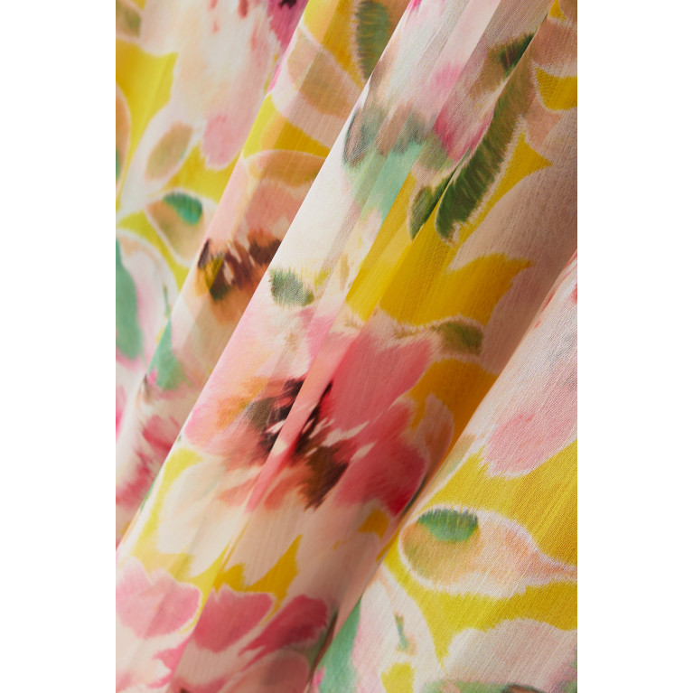 MISA - Pilar Wide-leg Pants in Floral-print Chiffon