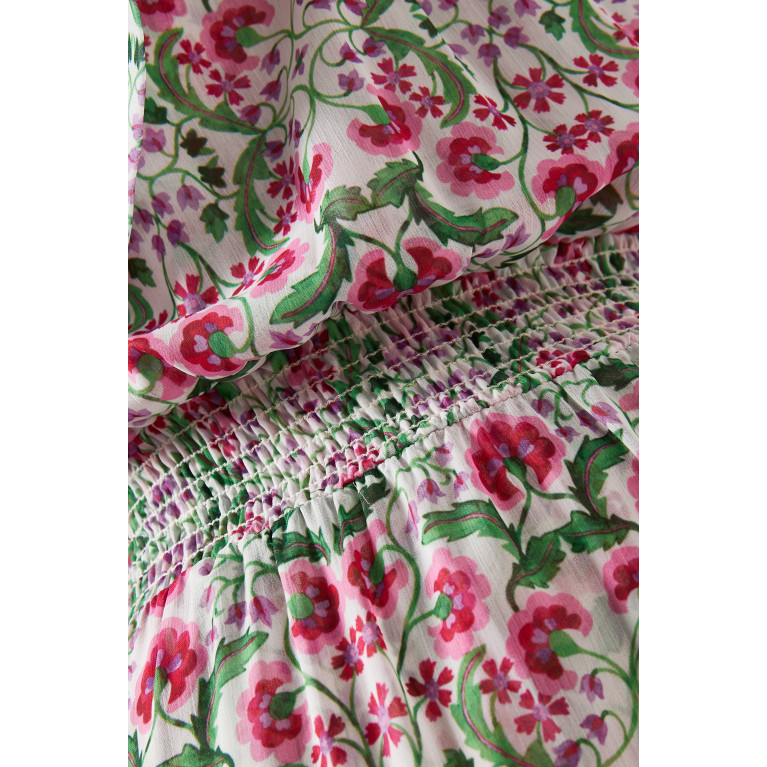MISA - Ilaria One-shoulder Maxi Dress in Floral-print Chiffon