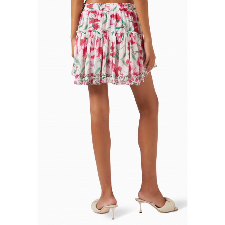MISA - Marion Mini Skirt in Floral-print Chiffon