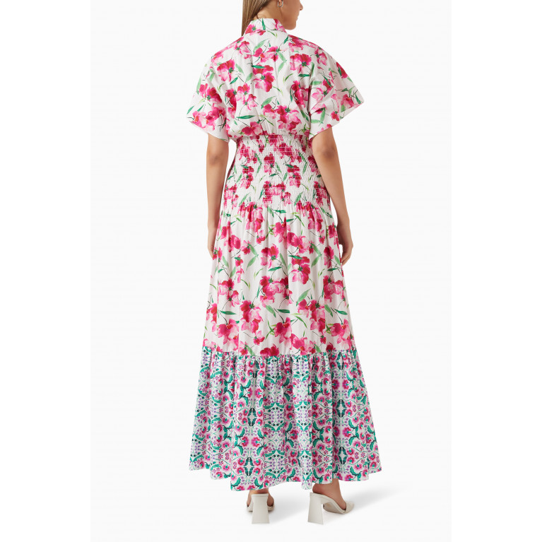 MISA - Carolina Maxi Shirt Dress in Floral-print Cotton