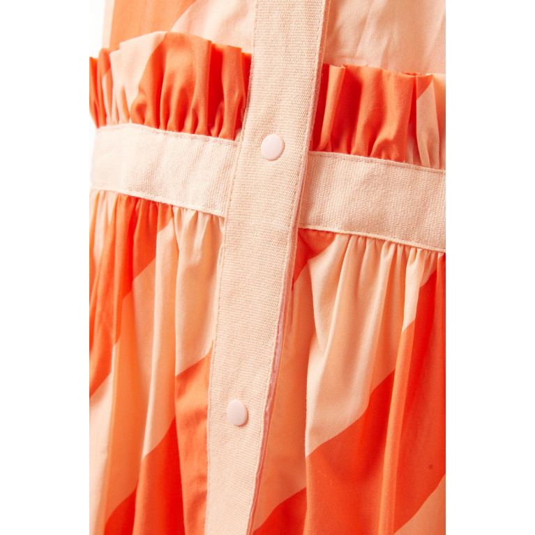 Tia Cibani - Pia Ruffled Dress in Cotton Orange
