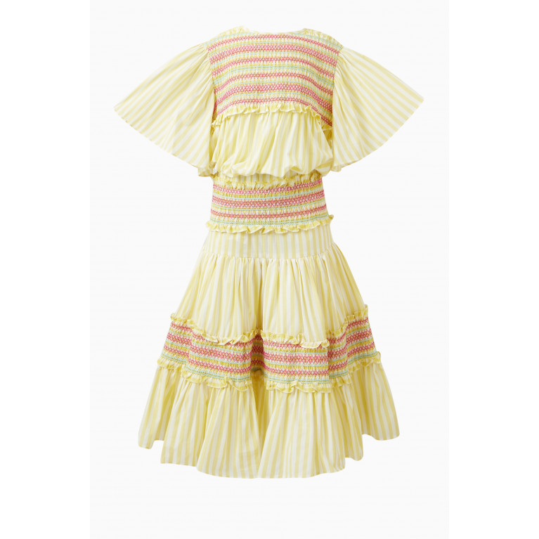 Tia Cibani - Sofia Smocked Skirt in Cotton Yellow