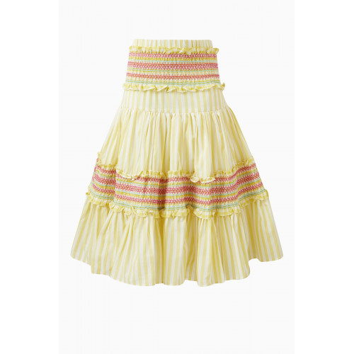 Tia Cibani - Sofia Smocked Skirt in Cotton Yellow