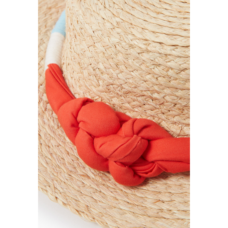 Tia Cibani - Picnic Boater Hat in Straw & Cotton