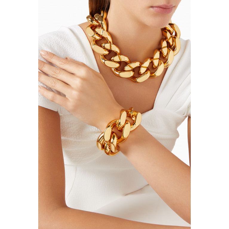 Carolina Herrera - Polished Chunky Chain Bracelet in Gold-plated Metal