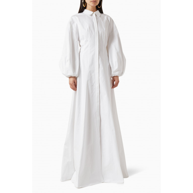 Carolina Herrera - Belted Button-up Maxi Dress in Cotton