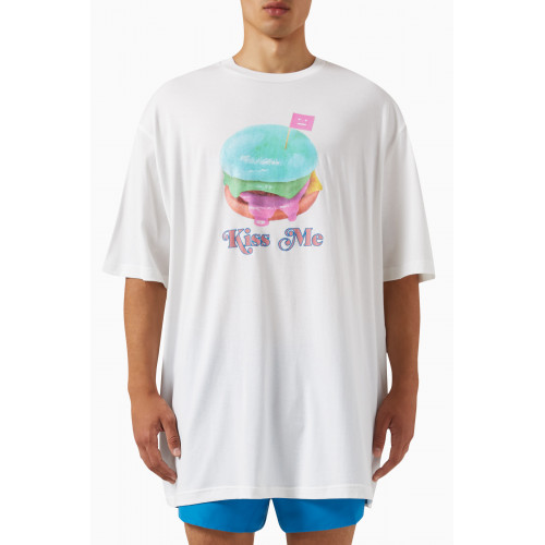 Acne Studios - Graphic Burger Print T-shirt in Cotton White