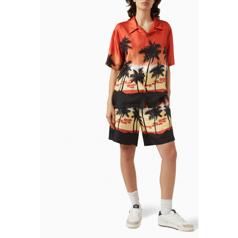 Palm Angels - Degradé Palms Bowling Shirt in Cotton