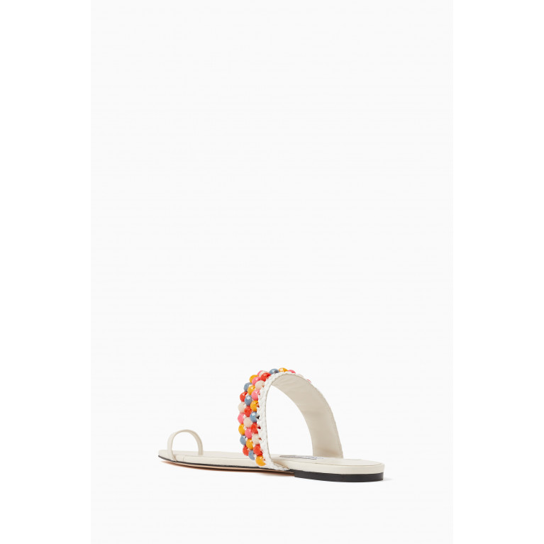 Jimmy Choo - Amoure Bead-embellishment Sandals in Leather White