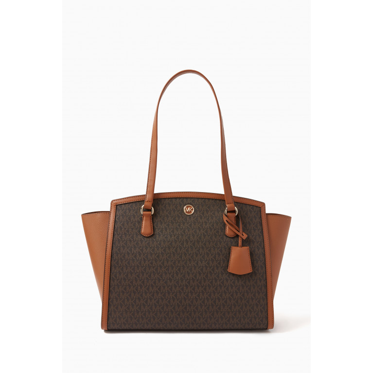 MICHAEL KORS - Large Chantal Monogram Tote Bag in Canvas &Leather