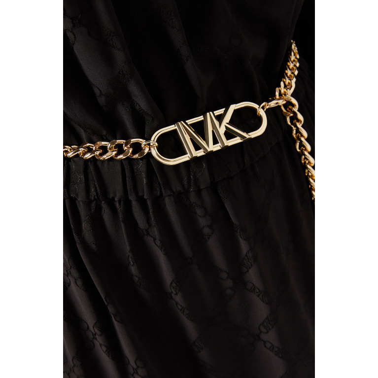 MICHAEL KORS - Belted Maxi Dress in Logo-jacquard