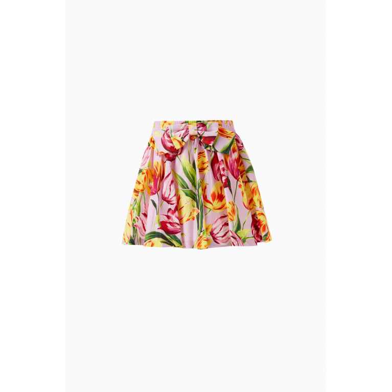 Pan con Chocolate - Denis Tulip Print Skirt in Cotton
