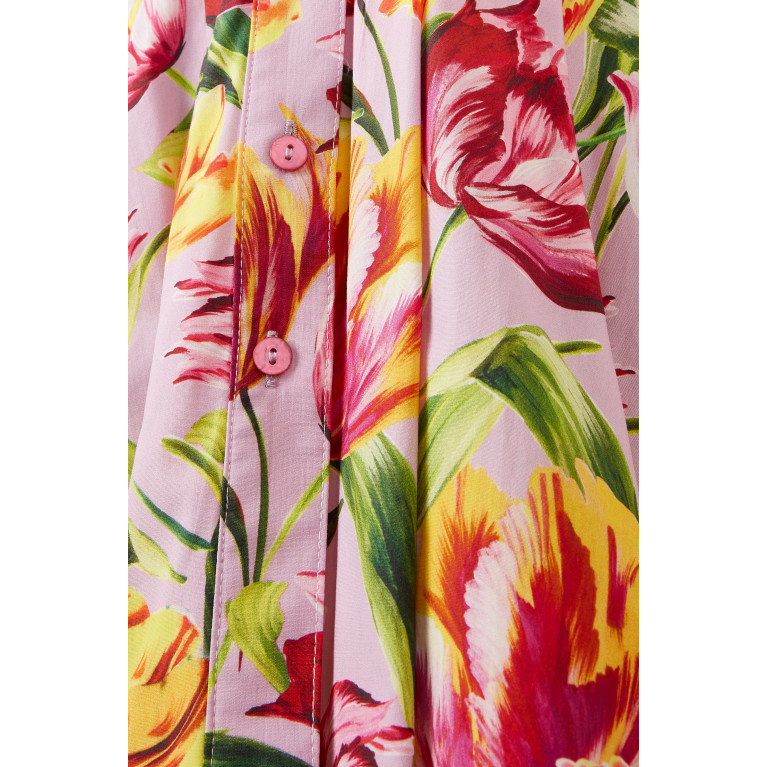 Pan con Chocolate - Dama Tulip Print Shirt Dress in Cotton