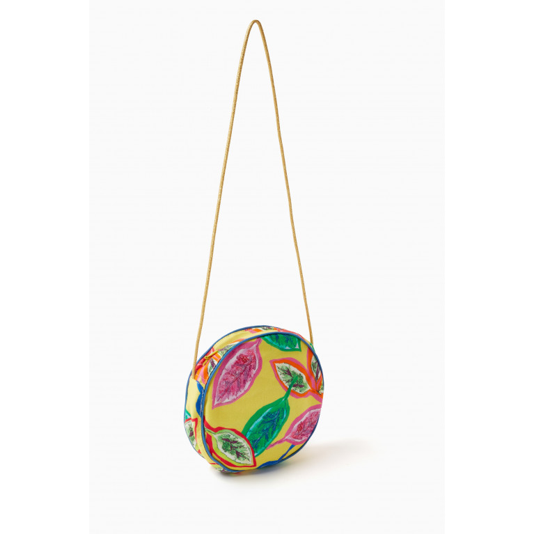 Pan con Chocolate - Fiona Floral Print Round Bag in Cotton