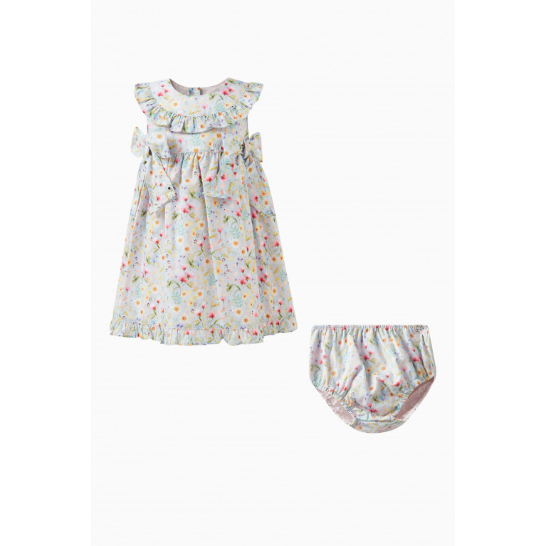 Pan con Chocolate - Monica Floral Print Dress and Bloomers Set
