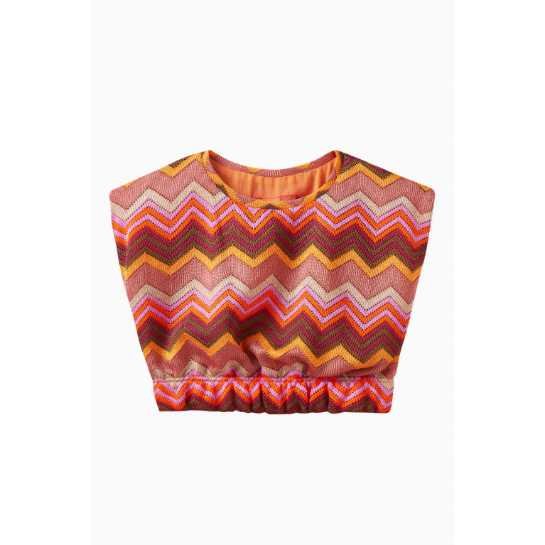 Pan con Chocolate - Nora Zag Zag Knitted T-shirt in Polyester