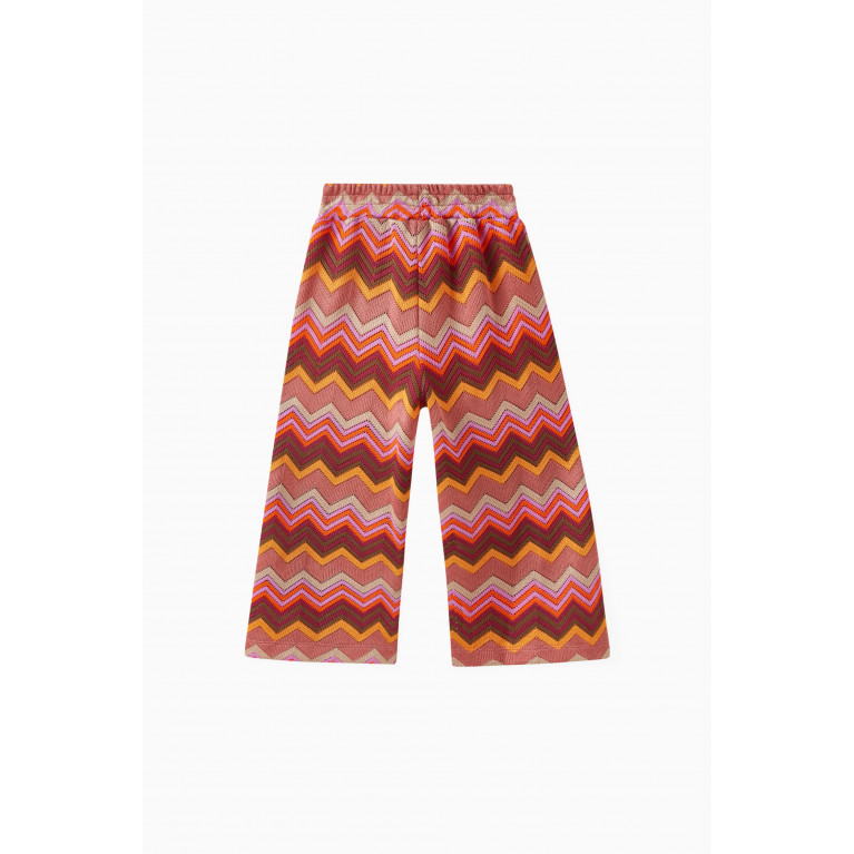 Pan con Chocolate - Nerea Zag Zag Knitted Pants in Polyester