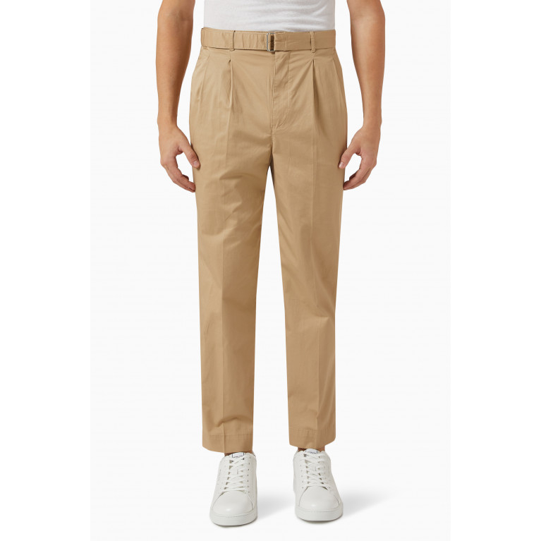 MICHAEL KORS - Belted Trousers in Cotton Stretch