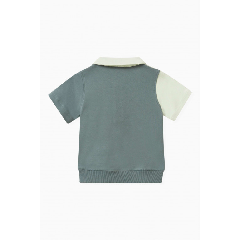Kith - Graham Colorblocked Polo Shirt in Cotton-interlock Fabric Green