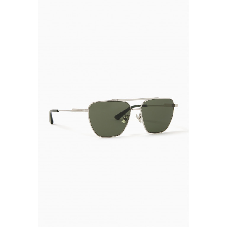 Bottega Veneta - Classic Trapezium Sunglasses in Metal