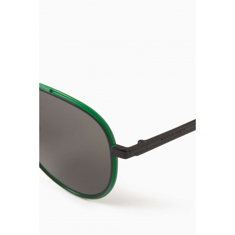 Bottega Veneta - XL Aviator Sunglasses in Metal