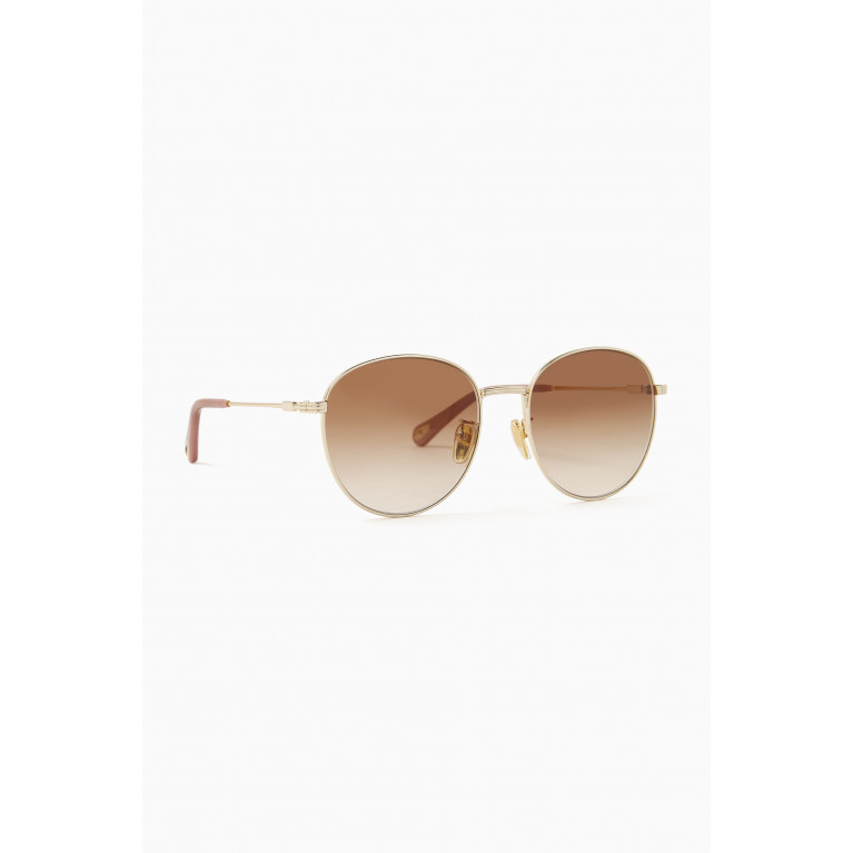 Chloé - Round Frame Sunglasses in Metal