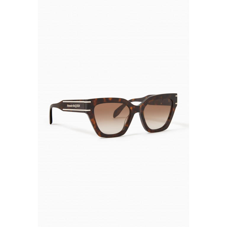 Alexander McQueen - Engraved Logo Acetate Square Sunglasses