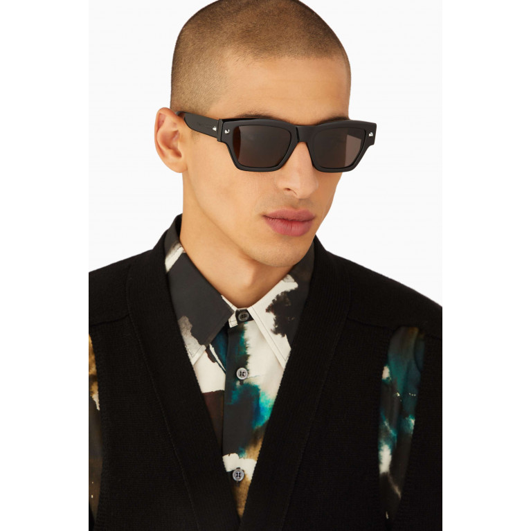 Alexander McQueen - Studded Square Sunglasses in Recycled Acetate