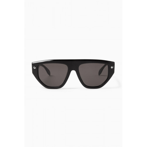 Alexander McQueen - Studded Rectangular Sunglasses in Recycled Acetate