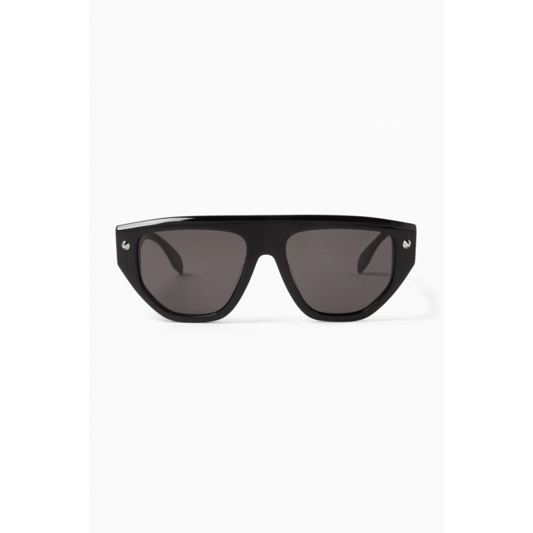 Alexander McQueen - Studded Rectangular Sunglasses in Recycled Acetate