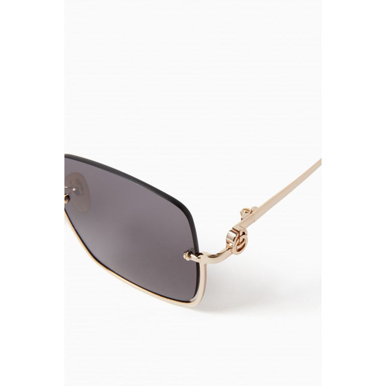 Gucci - XL Square Sunglasses in Metal