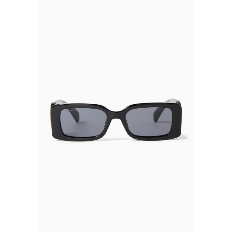 Gucci - Rectangular Sunglasses in Injection Acetate
