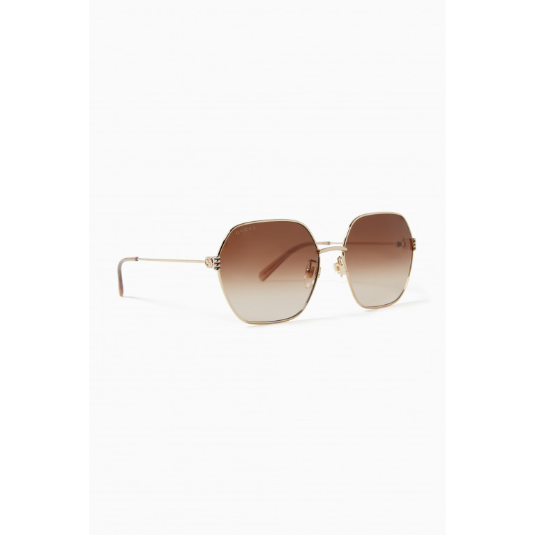 Gucci - Geometric Sunglasses in Metal