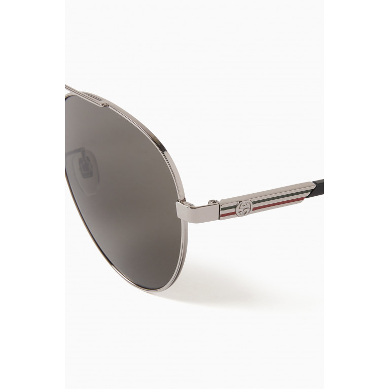 Gucci - XL Pilot Sunglasses in Metal & Recycled Acetate