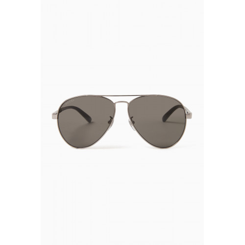 Gucci - XL Pilot Sunglasses in Metal & Recycled Acetate
