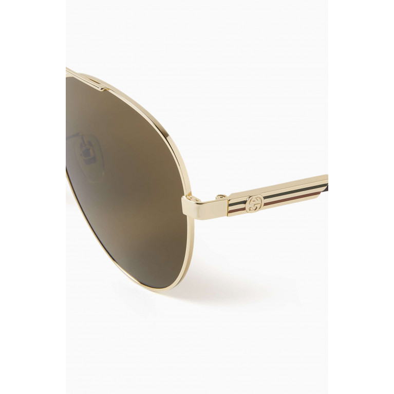 Gucci - XL Aviator Sunglasses in Metal