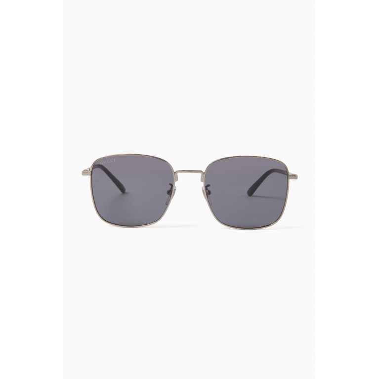Gucci - Rectangular Sunglasses in Metal
