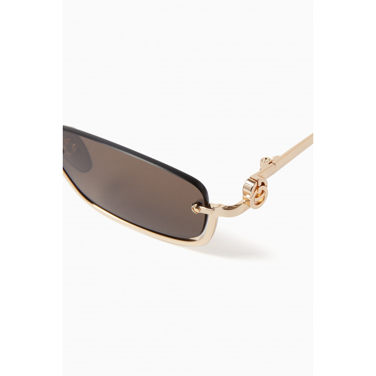 Gucci - Rectangular Sunglasses in Metal