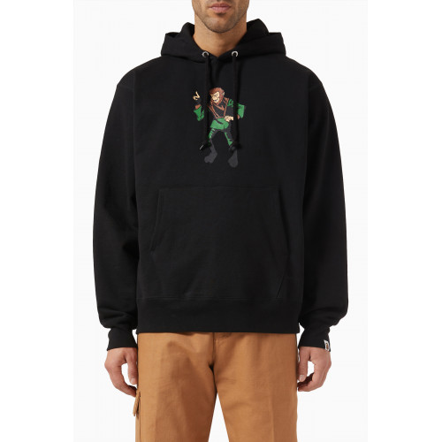 A Bathing Ape - Ape Logo-print Relaxed Hoodie in Cotton