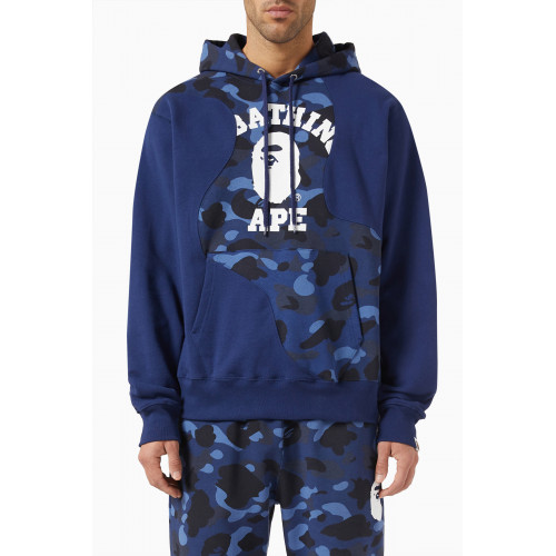 A Bathing Ape - Colour Camo College Relaxed-fit Hoodie in Cotton Blue