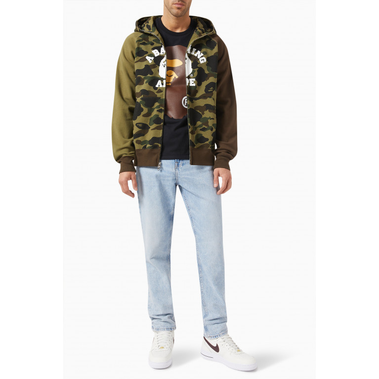 A Bathing Ape - 1st Camo Crazy College Full-zip Hoodie in Cotton-terry