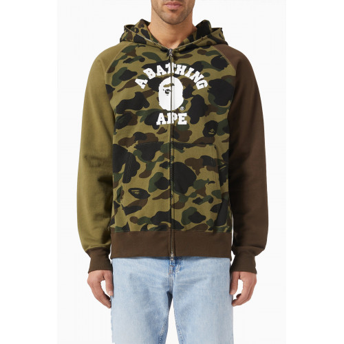 A Bathing Ape - 1st Camo Crazy College Full-zip Hoodie in Cotton-terry