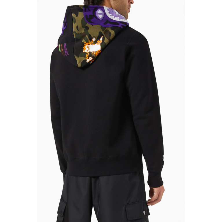 A Bathing Ape - 1st Camo Tiger Full-zip Hoodie in Cotton-terry Black