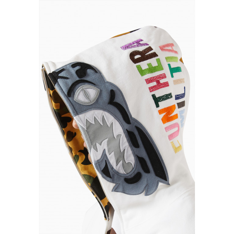 A Bathing Ape - 1st Camo Tiger Full-zip Hoodie in Cotton-terry White